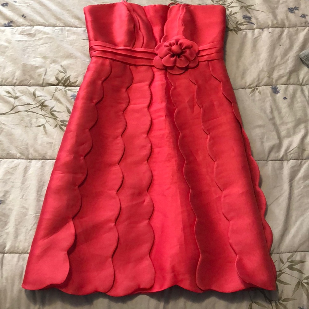 Strapless fuchsia dress